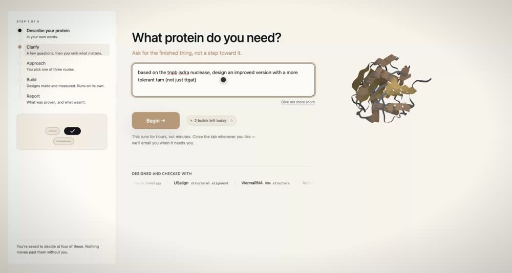 Vidika’s first screen, with a request already typed into it